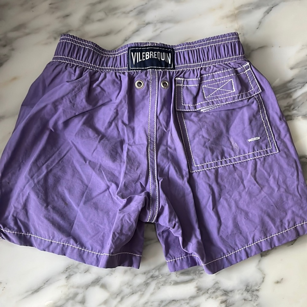 Gently worn Vilebrequin purple boys swim trunks size 4 (worn 2 times)